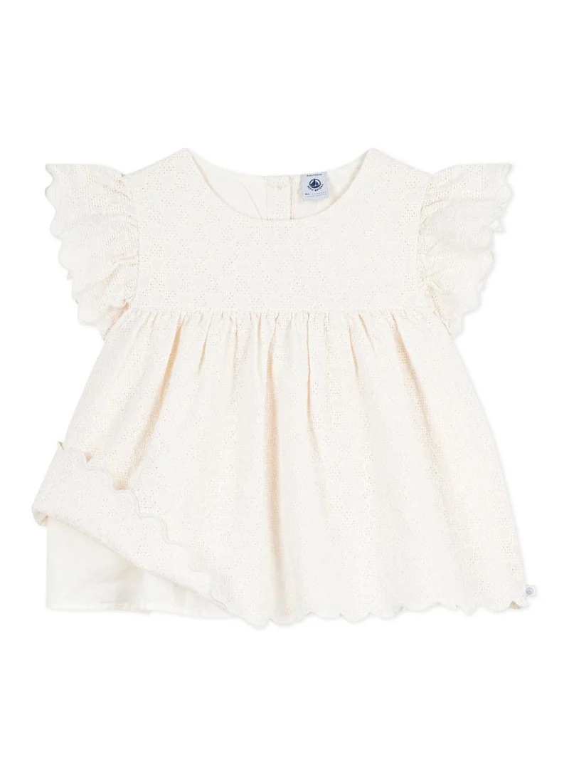 بيتي باتو Children's short-sleeved cotton blouse with a heart pattern
